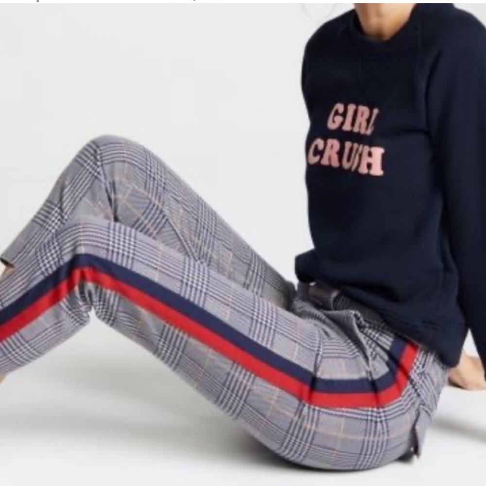 MOTHER The Shaker Prep Fry Cropped Fray Plaid Jeans Pants 27 4